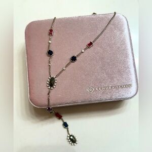 Kendra Scott Multi Stone Gold Y Necklace